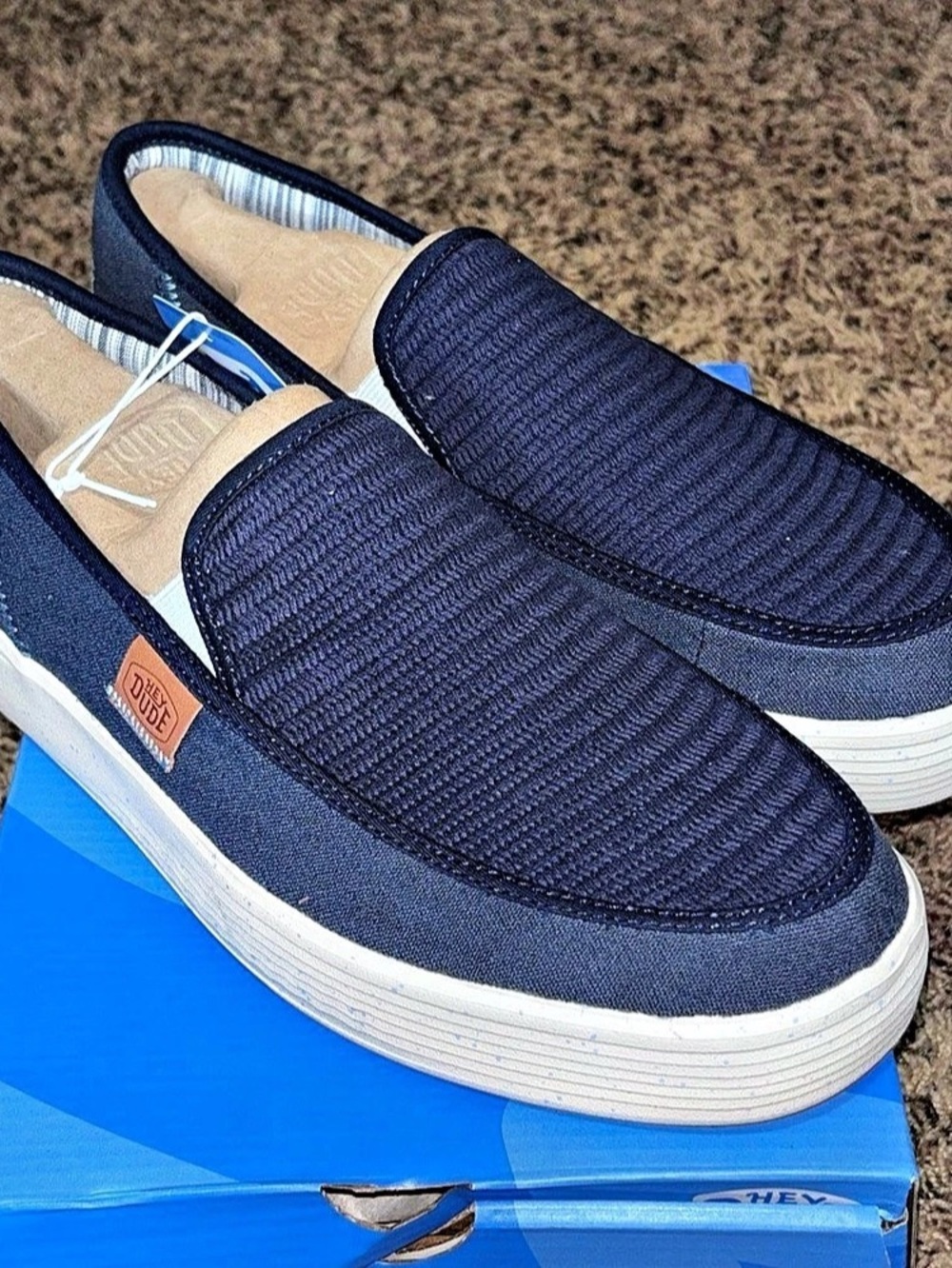 New Hey Dude Sunapee Coastline Slip On Shoes Men’s Size 10 Sneakers Navy Blue